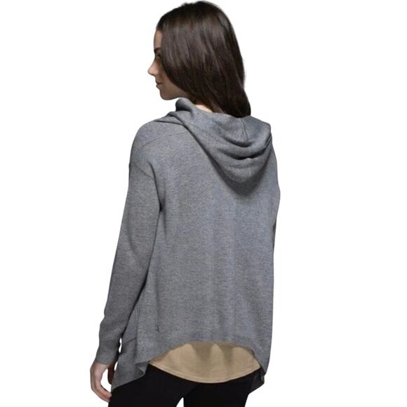 Lululemon Cabin Yogi Wrap Heathered Gray Wrap Cardigan Reversible Size Medium - Picture 2 of 7